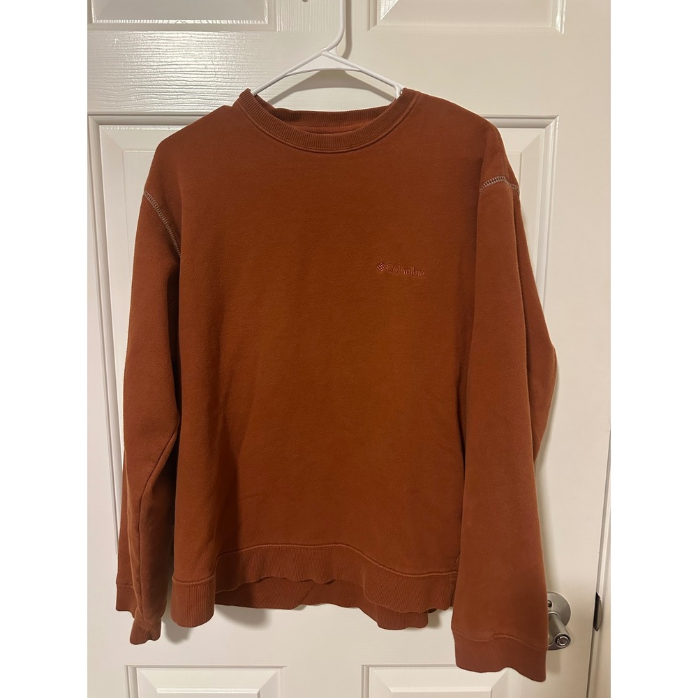 Columbia Sweatshirt Men M Orange Crewneck Sweatshirt Pullover Outdoor Casual
